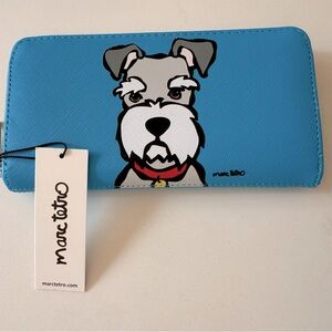 Marc Tetro Schnauzer Zip Around Wallet – Blue – New with Tags